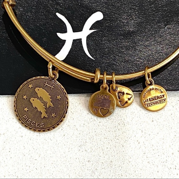 NWT Alex and Ani PISCES Zodiac Russian Gold Astrology Energy Bracelet - Picture 3 of 6